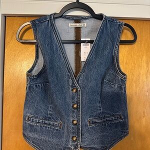 Abercrombie & Fitch Classic Blue Denim Vest